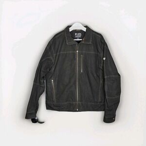 Kuhl Burr Jacket Men's XXL Fleece Lined Distressed Vintage Patina Dye Bomber